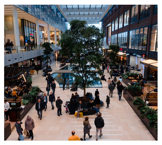 A sparkling clean and well-maintained commercial mall in Calgary, showcasing professional cleaning results.